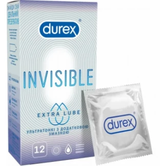 Презервативи Durex Invisible Extra Lube №12-0
