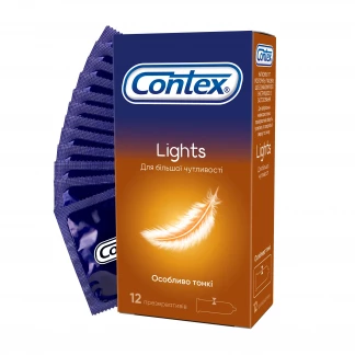 Презервативи латексні Contex Lights особливо тонкі, 12 штук-0