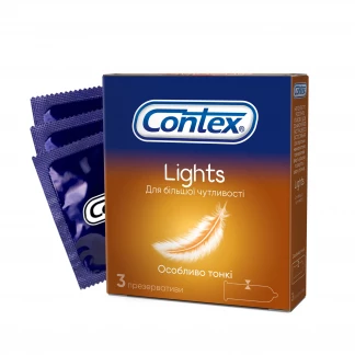 Презервативи латексні Contex Lights особливо тонкі, 3 штуки-0