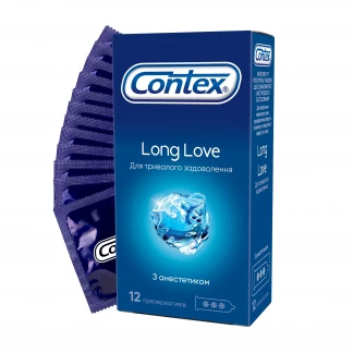 Презервативи латексні Contex Long Love з анестетиком, 12 штук-0