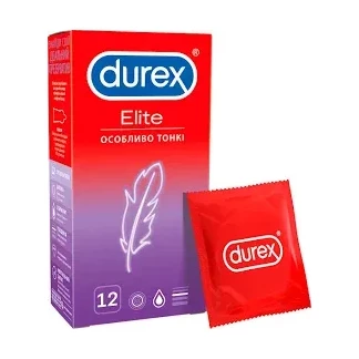 Презервативи латексні Durex Elite особливо тонкі, 12 штук-0