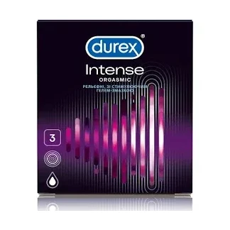 Презервативы латексные Durex Intense Orgasmic рельефные, со стимулирующим гелем-смазкой, 3 штуки-0