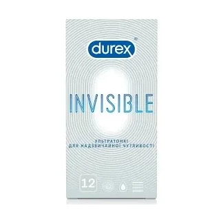 Презервативи латексні Durex Invisible ультратонкі, 12 штук-0