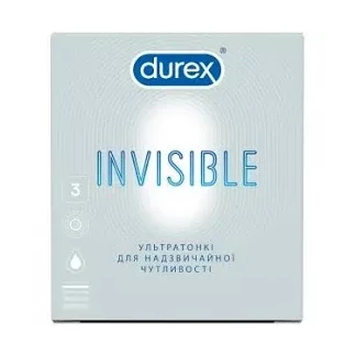 Презервативи латексні Durex Invisible ультратонкі, 3 штуки-0