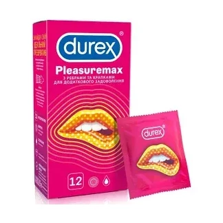 Презервативы латексные Durex Pleasuremax с ребрами и точками, 12 штук-0
