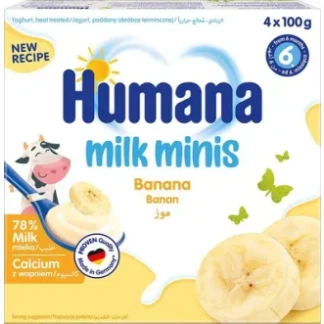 Продукт кисломолочний Humana (Хумана) з бананом для дітей з 6 міс. 4х100г-0