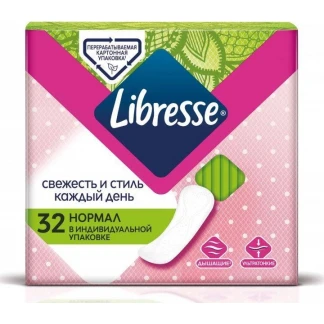 Прокладки щоденні гігієнічні Libresse (Лібрес) Dailyfresh Normal, №32 -0