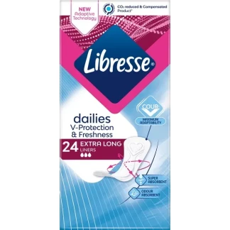 Прокладки щоденні гігієнічні Libresse (Лібрес) Dailies Fresh Extra Long №24-0