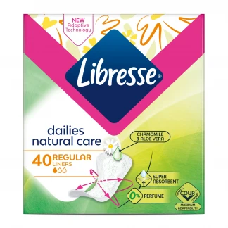 Прокладки щоденні гігієнічні Libresse Natural Care Pantyliners Normal, 40 шт-0