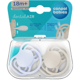 Пустушка Canpol (Кенпол) Dental Air силіконова симетрична 18+ міс. блакитна №2 (23/227_blu)-0
