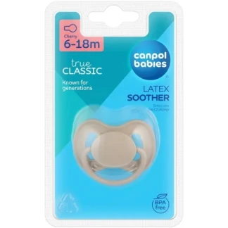Пустушка Canpol (Кенпол) латексна кругла 6-18міс. №1 бежева (23/224)-0