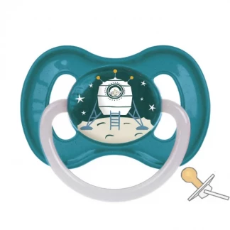 Пустушка Canpol (Канпол) Babies Space латексна кругла, 0-6 місяців, 1 штука (23/221_blu)-0