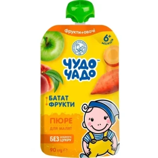 Пюре фруктово-овочеве Чудо-Чадо Батат з фруктами  90г-0