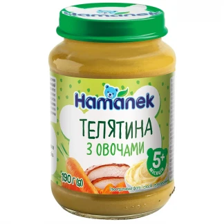 Пюре Hamanek (Хаменек) телятина с овощами 190г-0