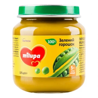 Пюре овочеве Milupa (Мілупа) зелений горошок 125г-0
