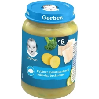 Пюре овочево-рибне Gerber (Гербер) з картоплею, цукіні та броколі з 6 міс. 190г-0
