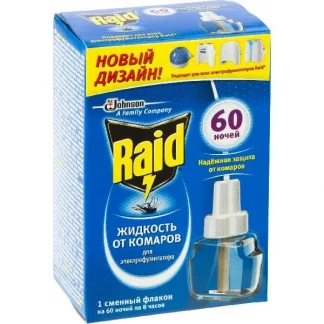 Раствор Raid (Рейд) от комаров для электрофумигатора 60 ночей 43. 8мл-0