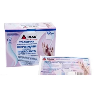 Рукавички хірургічні IGAR Rivergloves латексні без пудри розмір 6,5 стерильні, пара Рукавички хірургічні IGAR Rivergloves латексні без пудри розмір 6,5 стерильні, пара-0