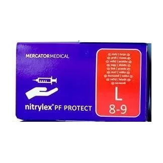 Рукавиці  нестерильні оглядові  нітрилові Nitrylex PF протект р.L №2-0