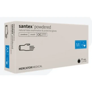 Перчатки Santex Powdered нестерильные обзорные припудренные латексные р.М №2-0