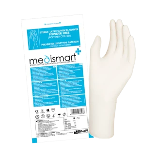 Рукавиці стерильні хірургічні Medismart неприпудрені р.8,5 №2 Рукавиці стерильні хірургічні Medismart неприпудрені р.8,5 №2-0