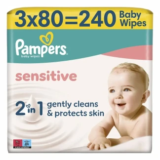 Серветки Pampers (Памперс) Sensitive №80х3-0