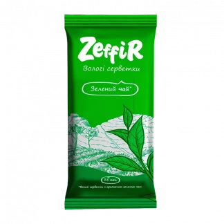 Серветки вологі Zeffir №15 зелений чай-0