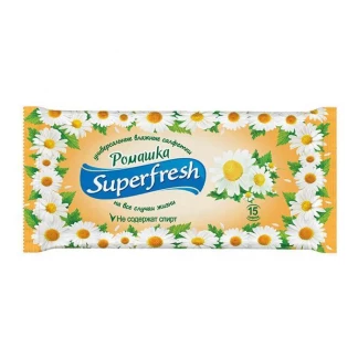 Серветки вологі Super Fresh (Супер Фреш) ромашка №15-0