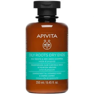 Шампунь Apivita (Апівіта) для волосся з жирним корінням і сухими кінчиками кропива та прополіс 250мл-0