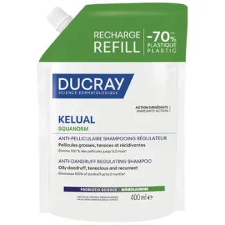 Шампунь Ducray (Дюкрей) Kelual Squanorm регулюючий проти жирної лупи 400мл (рефіл)-0