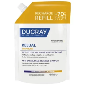 Шампунь Ducray (Дюкрей) Kelual Squanorm зволожуючий проти сухої лупи 400мл (рефіл)-0