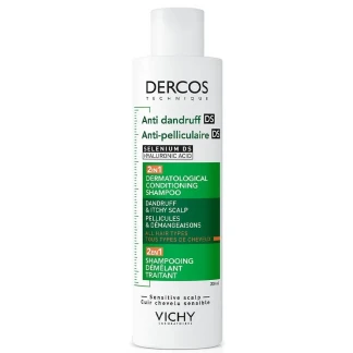 Шампунь-кондиціонер Vichy (Віши) Dercos 2 в 1 від лупи для всіх типів волосся та подразненої шкіри голови 200мл-0