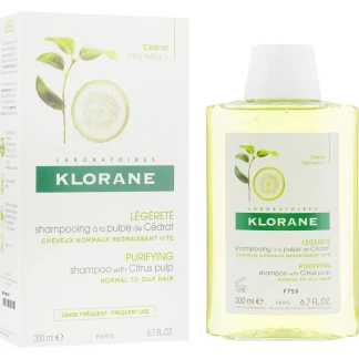 Шампунь Klorane (Клоран) Citrus Pulp Shampoo очищающий с мякотью цитрона для нормальных и жирных волос 200 мл-0