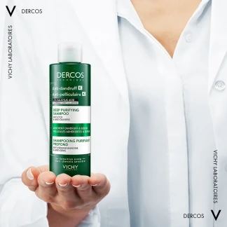 Шампунь-скраб Vichy (Віши) Dercos Anti-Dandruff для глибокого очищення шкіри голови та волосся, проти стійкої лупи та надлишку себуму з ефектом пілінгу 250 мл-8