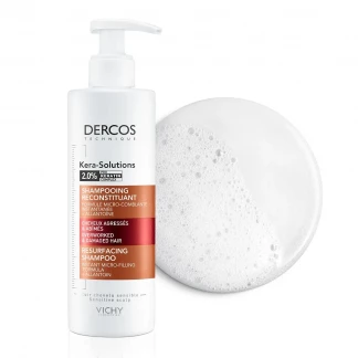 Шампунь Vichy (Виши) Dercos Kera-Solutions Resurfacing Shampoo с комплексом Про-Кератин для реконструкции поверхности поврежденных ослабленных волос 250 мл-1
