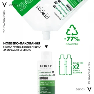 Шампунь Vichy (Веши) Dercos Anti-Dandruff Advanced Action Shampoo Oily Hair от перхоти усиленного действия для нормальных и жирных волос 500мл-7