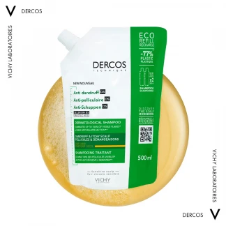 Шампунь Vichy (Віши) Dercos Anti-Dandruff Treatment Shampoo Dry Hair від лупи посиленої дії для сухого волосся 500мл-1