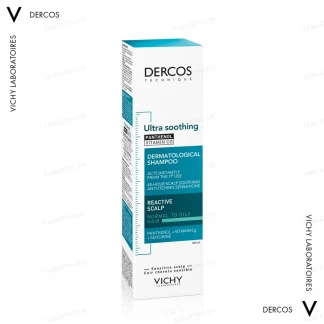 Шампунь Vichy (Віши) Dercos Ultra Soothing Normal to Oil Hair Shampoo заспокійливий для чутливої шкіри голови 200мл-1