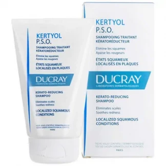 Шампунь Ducray (Дюкрей) Kertyol PSO Shampoo від псоріазу усуває лупу та лущення, для жирної та комбінованої шкіри голови 125 мл-0