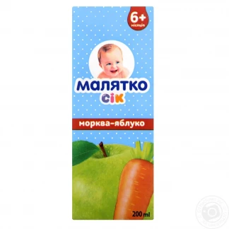 Сік Малятко Морковно-яблучний, 200 г Сік Малятко Морковно-яблучний, 200 г-0
