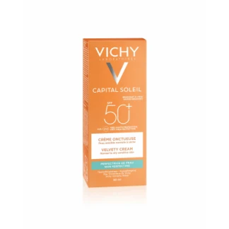 Сонцезахисний крем Vichy (Віши) Capital Ideal Soleil Velvety Cream Complexion SPF 50+ потрійної дії для обличчя 50 мл-0