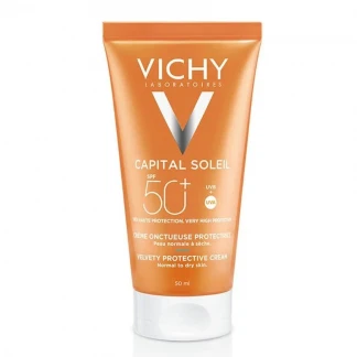 Сонцезахисний крем Vichy (Віши) Capital Ideal Soleil Velvety Cream Complexion SPF 50+ потрійної дії для обличчя 50 мл-0