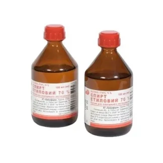 СПИРТ Етиловий 70% розчин для зовнішнього застосування по 100мл-0