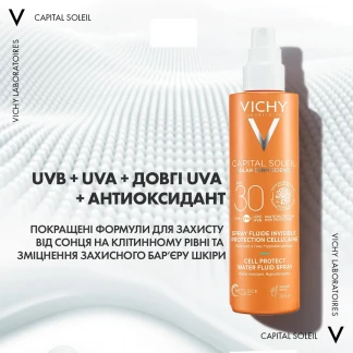 Спрей-флюїд Vichy (Віши) Капіталь Солей водостійкий SPF30 200мл-6