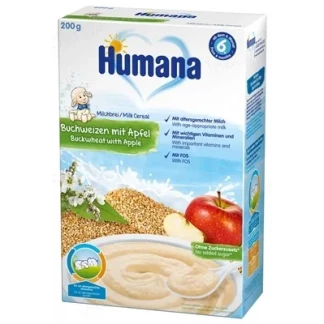 Суха молочна каша Humana (Хумана) гречана з яблуком для дітей з 6 місяців 200 г-0