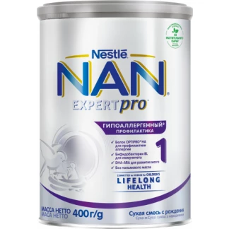 Суха молочна суміш Нан Нестле (NAN Nestle) Гіпоалергенний 1 Optipro для дітей від народження, 400 г-0