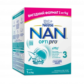 Суха молочна суміш Нан Нестле (NAN Nestle) 3 Optipro для дітей з 12 місяців 1000г-0