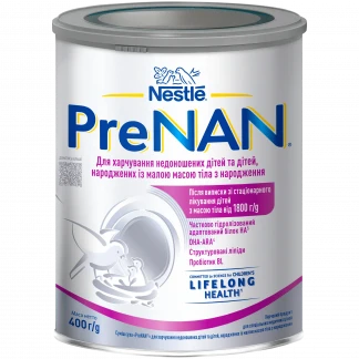 Суха молочна суміш Нан Нестле (NAN Nestle) PreNAN для недоношених дітей та дітей з малою вагою, 400 г-0