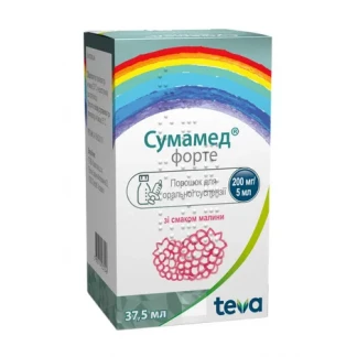 СУМАМЕД Форте порошок для оральної суспензії по 200мг/5мл по 37,5мл (1500мг)-0