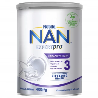 Суміш Нан Нестле (NAN Nestle) Гіпоалергенний 3 з 12 мiсяцiв 400 г Суміш Нан Нестле (NAN Nestle) Гіпоалергенний 3 з 12 мiсяцiв 400 г-0